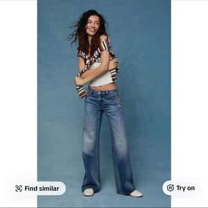 Pacsun Women's Casey Low Rise Baggy Jeans Medium Indigo size 27 SHORT LENGTH